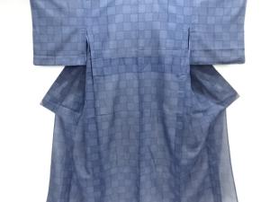 アンティーク　絣柄織り出し本場夏大島紬80亀甲着物(石下)(内袖付き)